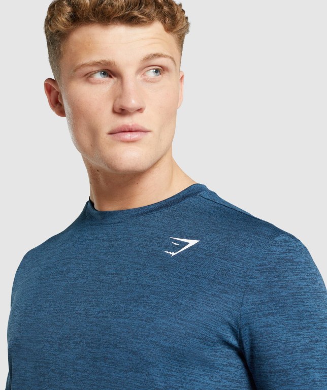 Sudaderas Gymshark Arrival Marl Azul Marino | kCuHqiCBG94