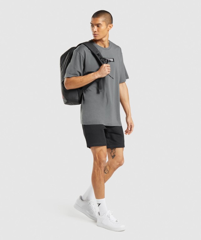 Sudaderas Gymshark Central Oversized Gris | NOTPjSRxiHt