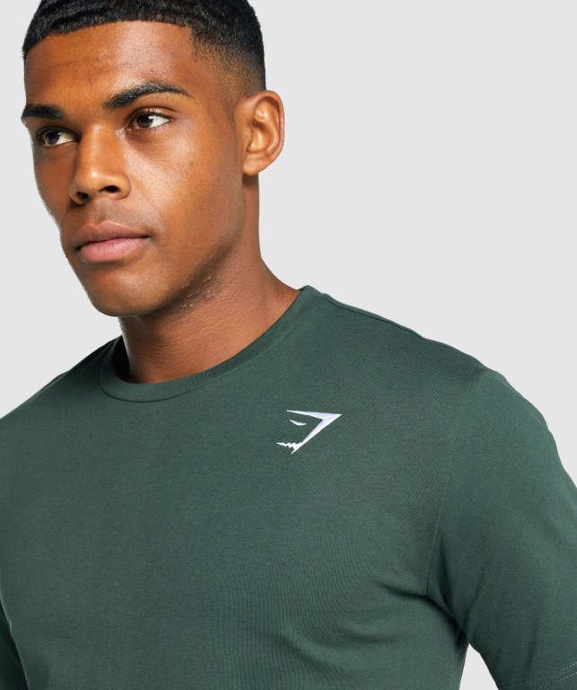 Sudaderas Gymshark Crest Verde Oscuro | M3BrOw2XRZA