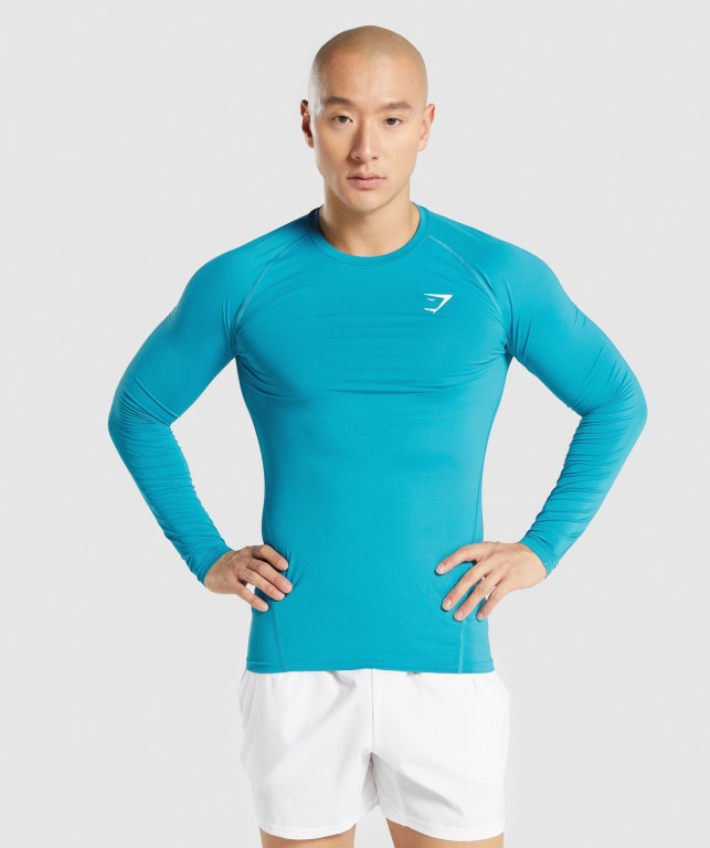 Sudaderas Gymshark Element Baselayer Azules | FAQkSNde3rY