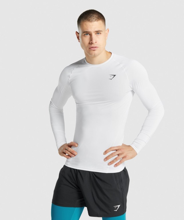 Sudaderas Gymshark Element Baselayer Blancas | hHixNMuB2Mv