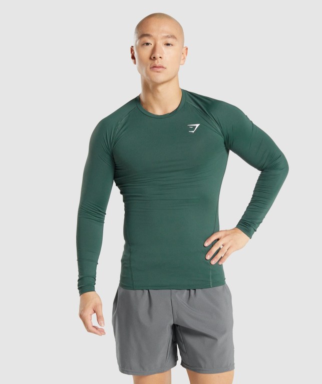 Sudaderas Gymshark Element Baselayer Verde Oscuro | mzbsCloKxAG