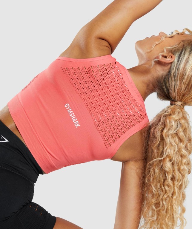 Sudaderas Gymshark Energy Seamless Crop Top Rosas | JlNK98urbxh