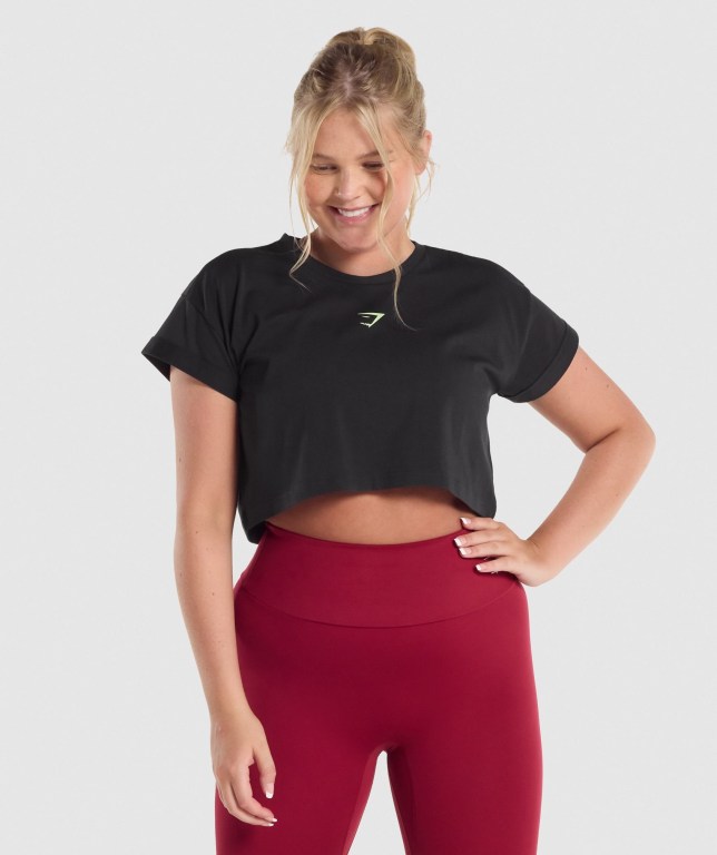 Sudaderas Gymshark Entrenamiento Alone Graphic Crop Negras | gjpMKVPamWH