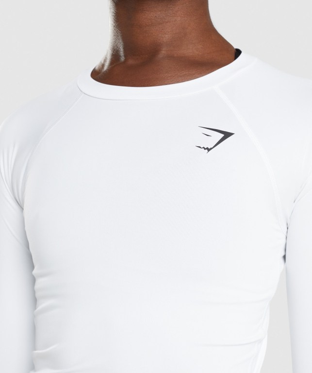 Sudaderas Gymshark Entrenamiento Baselayer Top Blancas | Ia4Yi6ujnEK