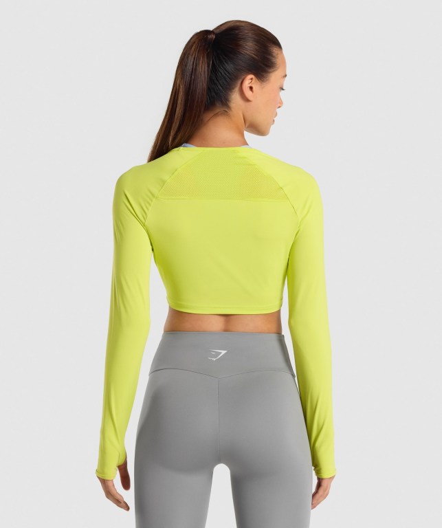 Sudaderas Gymshark Entrenamiento Crop Top Amarillo | RAjS6JXbQSK