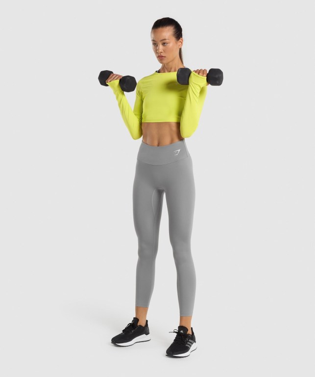 Sudaderas Gymshark Entrenamiento Crop Top Amarillo | RAjS6JXbQSK