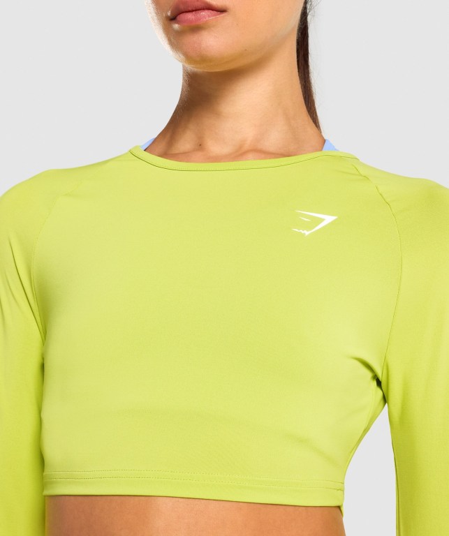 Sudaderas Gymshark Entrenamiento Crop Top Amarillo | RAjS6JXbQSK