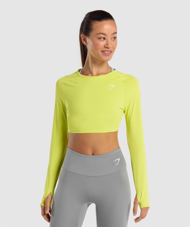 Sudaderas Gymshark Entrenamiento Crop Top Amarillo | RAjS6JXbQSK