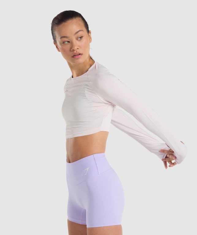 Sudaderas Gymshark Entrenamiento Crop Top Creme | UT7sUIyMw6u