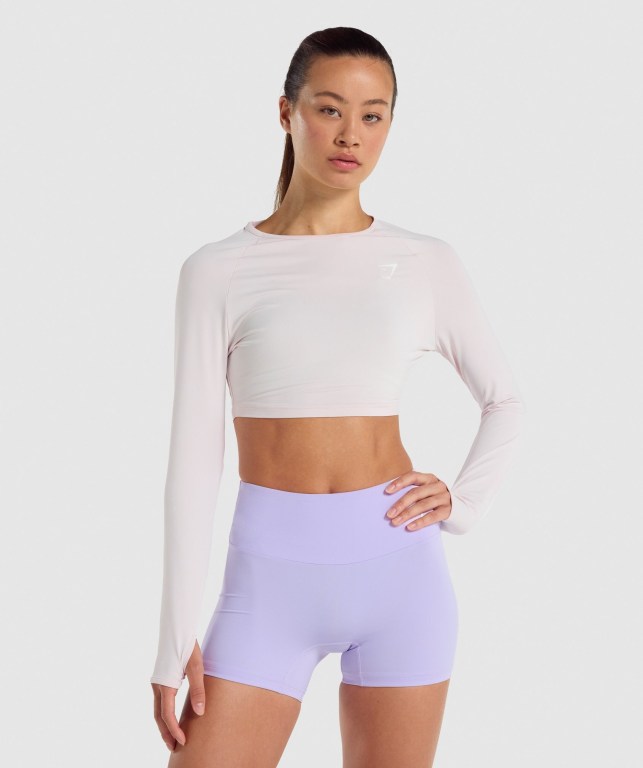 Sudaderas Gymshark Entrenamiento Crop Top Creme | UT7sUIyMw6u