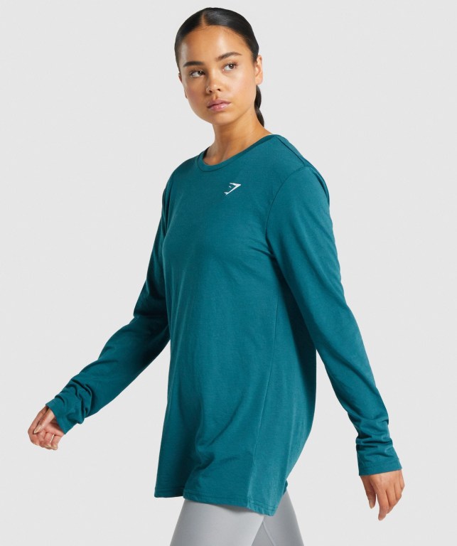 Sudaderas Gymshark Entrenamiento Oversized Turquesa | btxLpN8mrzY