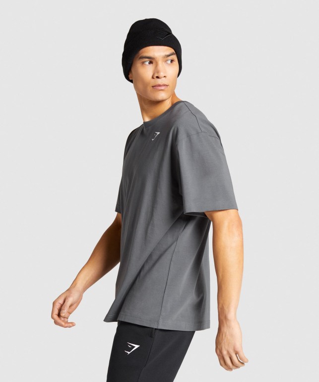 Sudaderas Gymshark Essential Oversized Gris | iTj4OeCfOCN