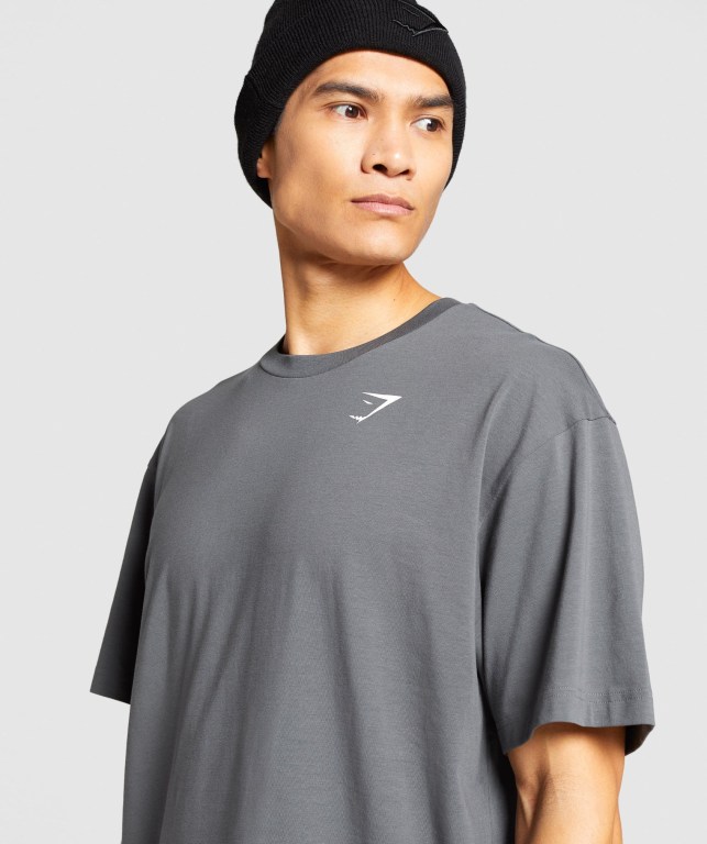 Sudaderas Gymshark Essential Oversized Gris | iTj4OeCfOCN