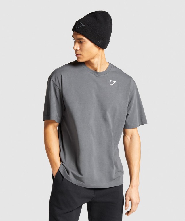 Sudaderas Gymshark Essential Oversized Gris | iTj4OeCfOCN