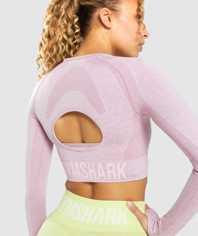 Sudaderas Gymshark Flex Sports Crop Top Moradas Claro | 1ik3yZOiBiS