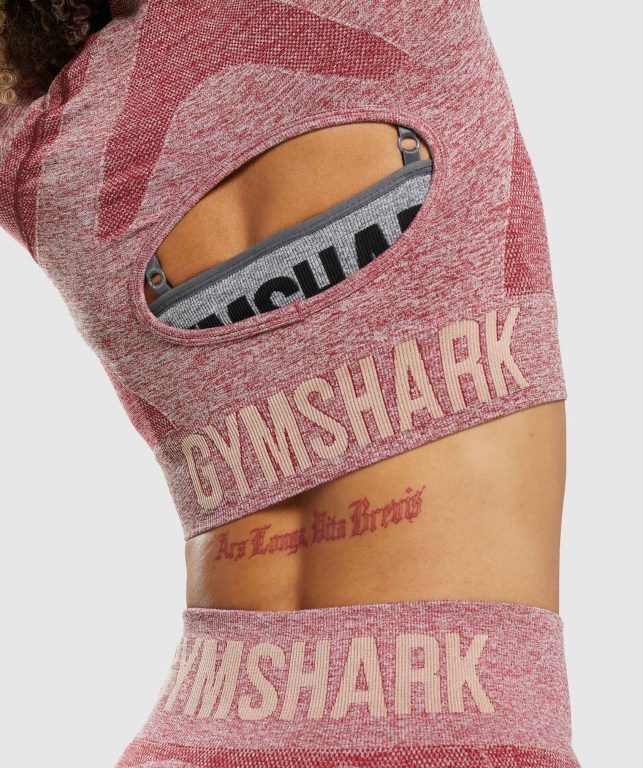 Sudaderas Gymshark Flex Sports Crop Top Burdeos | uiSCDKP2spp