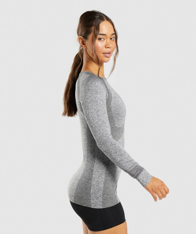 Sudaderas Gymshark Flex Top Gris | 2SEXlWfBI6Y