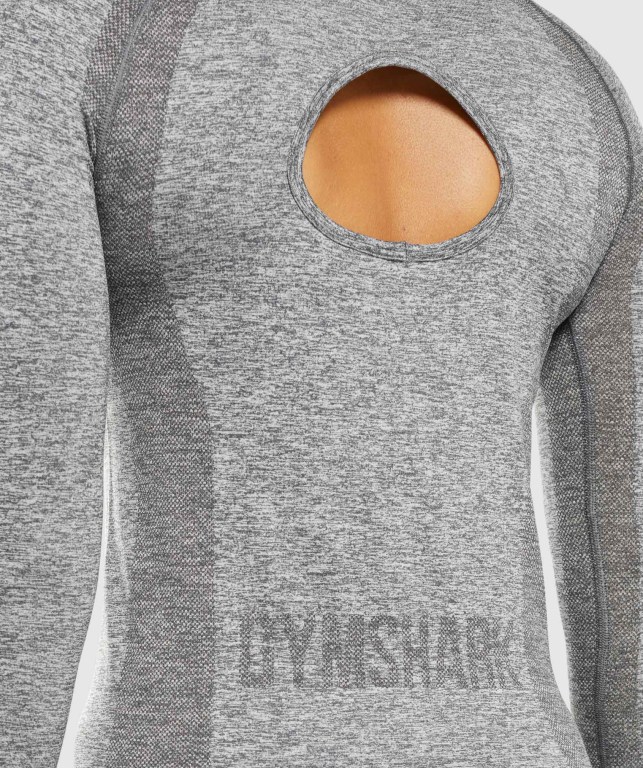 Sudaderas Gymshark Flex Top Gris | 2SEXlWfBI6Y