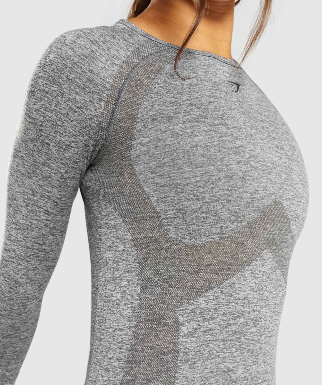 Sudaderas Gymshark Flex Top Gris | 2SEXlWfBI6Y