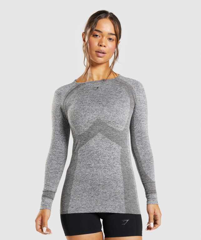 Sudaderas Gymshark Flex Top Gris | 2SEXlWfBI6Y