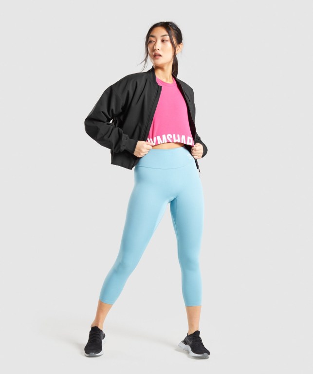 Sudaderas Gymshark Fraction Crop Top Rosas | D3grDgoezCR