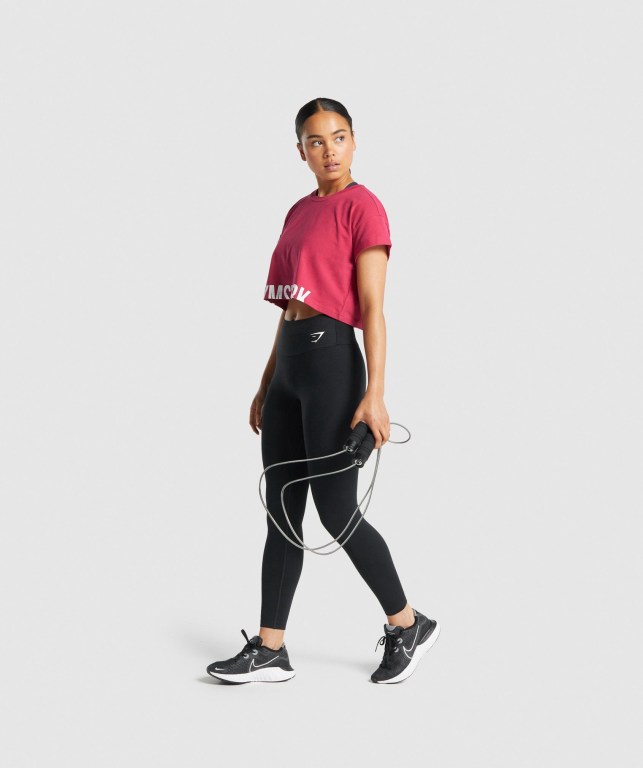 Sudaderas Gymshark Fraction Crop Top Rosas | fwWjemaiwsO