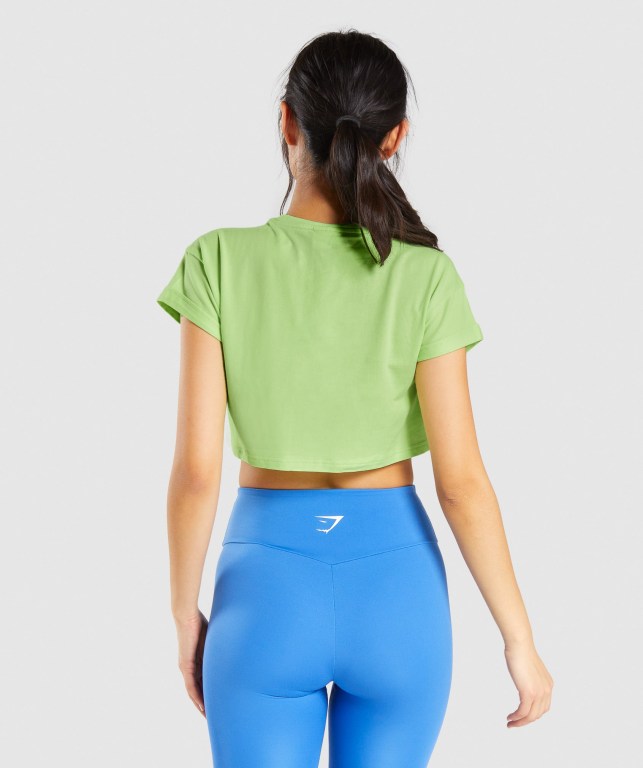 Sudaderas Gymshark Fraction Crop Top Verde | hIJaeTbSGRH