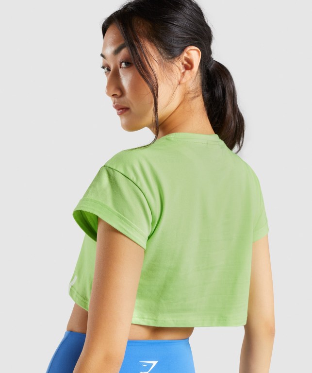 Sudaderas Gymshark Fraction Crop Top Verde | hIJaeTbSGRH