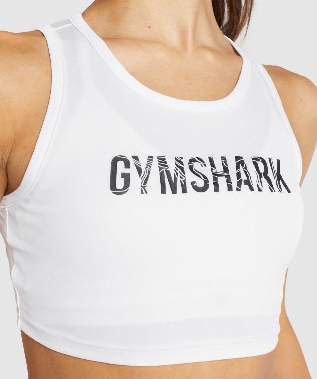 Sudaderas Gymshark GS Power Crop Top Blancas | Vcs3992EPTK