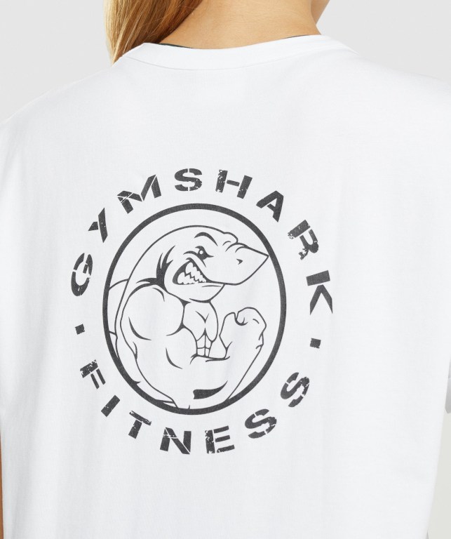 Sudaderas Gymshark Legacy Graphic Blancas | XFTXaV5N8Z8