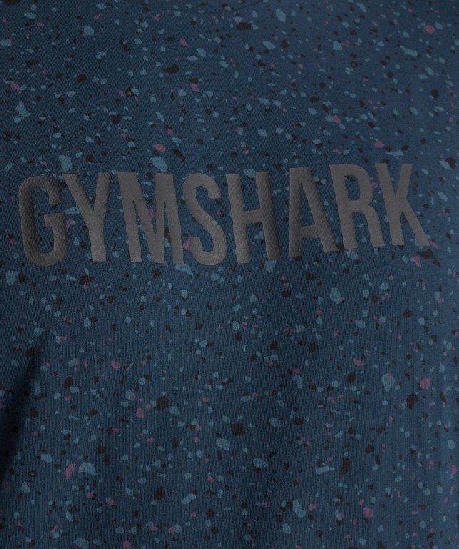 Sudaderas Gymshark Micro Print Azul Marino | dTWexP5CMdF