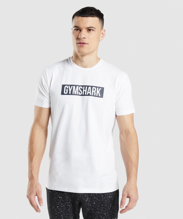 Sudaderas Gymshark Micro Print Block Infill Blancas | 3utD5qhKSSy