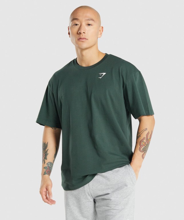 Sudaderas Gymshark Oversized Verde Oscuro | YCQOvwzgGSt