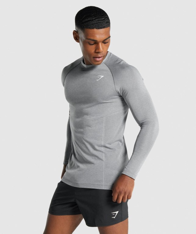 Sudaderas Gymshark Vital Light seamless Gris | cQkuD4Lrbuq