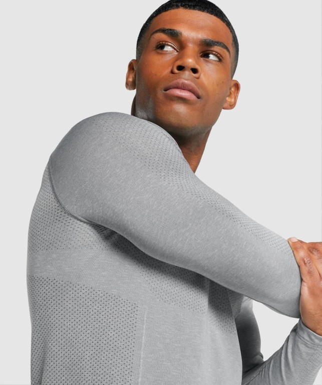 Sudaderas Gymshark Vital Light seamless Gris | cQkuD4Lrbuq