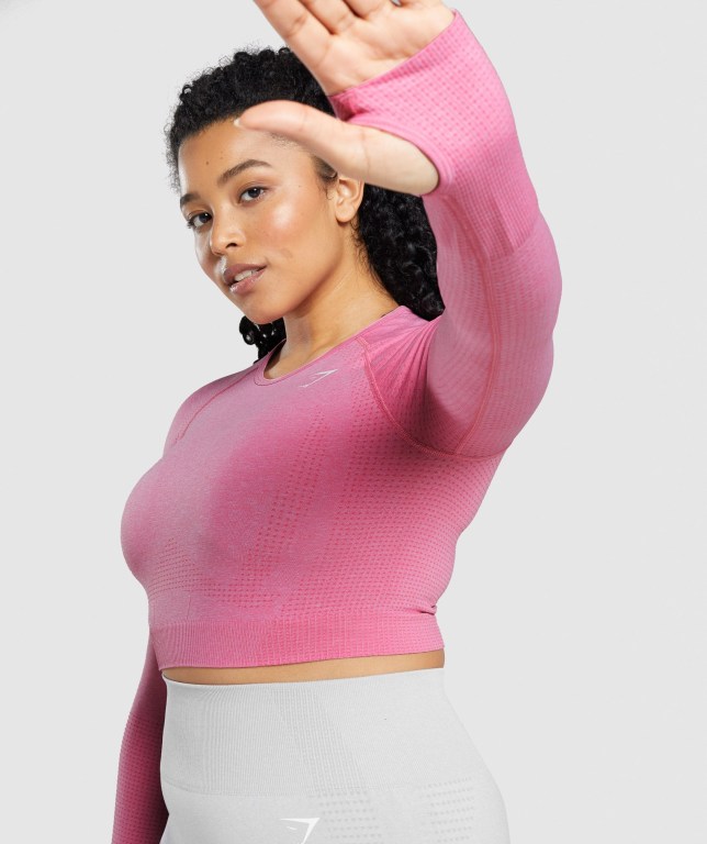 Sudaderas Gymshark Vital Seamless 2.0 Crop Top Rosas | 5O5X2fjYBdm