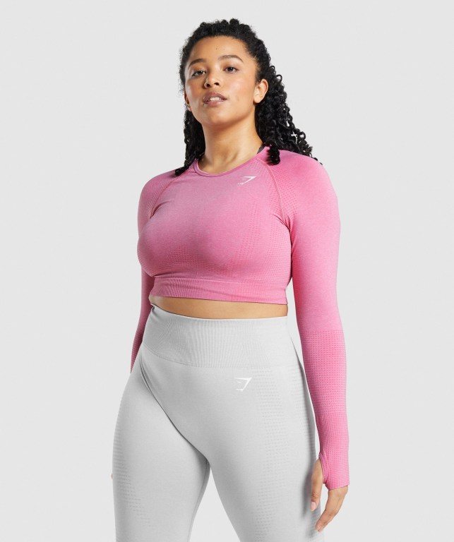 Sudaderas Gymshark Vital Seamless 2.0 Crop Top Rosas | 5O5X2fjYBdm