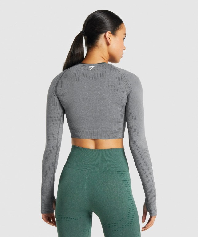 Sudaderas Gymshark Vital Seamless 2.0 Crop Top Gris | iOOvUE4bEJV