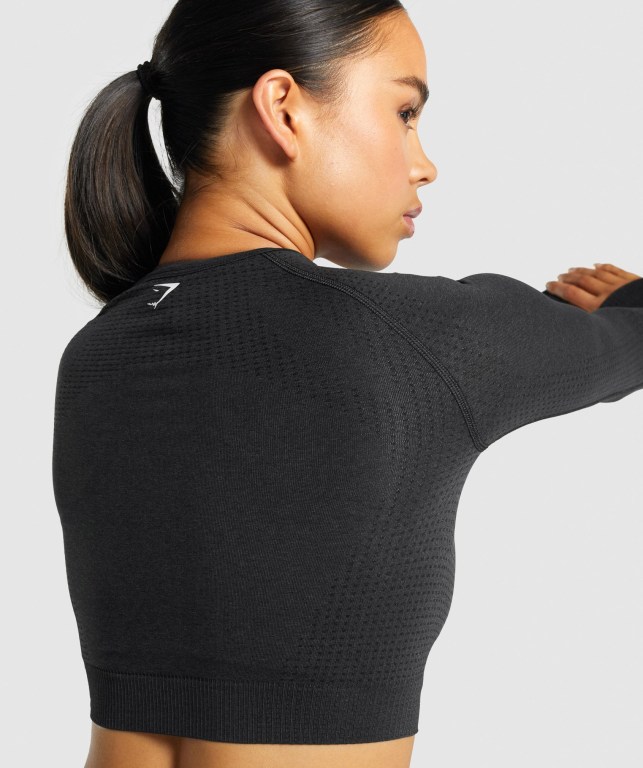 Sudaderas Gymshark Vital Seamless 2.0 Crop Top Negras | skYGHOJzlde