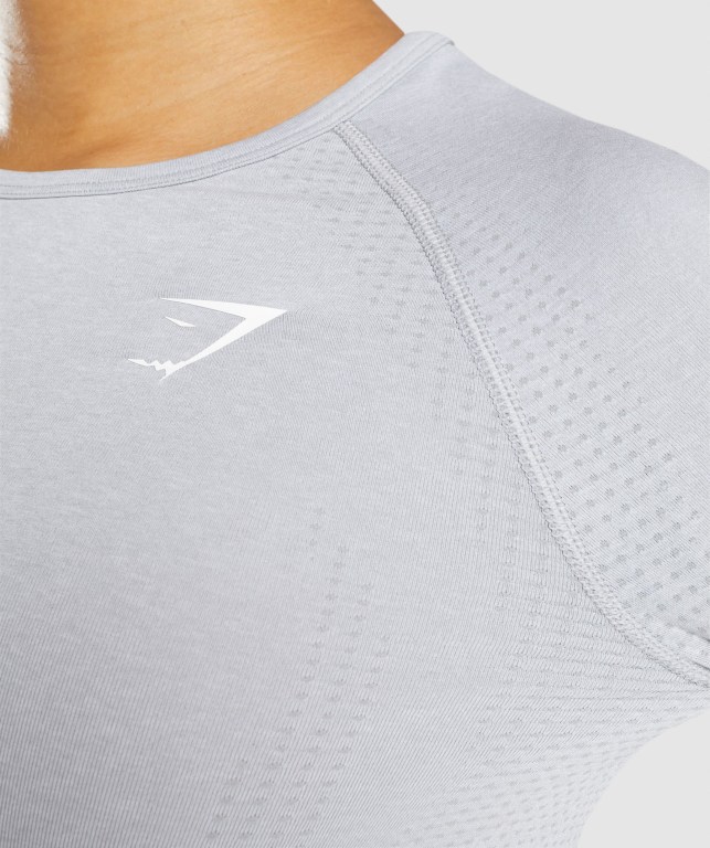 Sudaderas Gymshark Vital Seamless 2.0 Crop Top Gris Claro | tVEQ9SKFusr