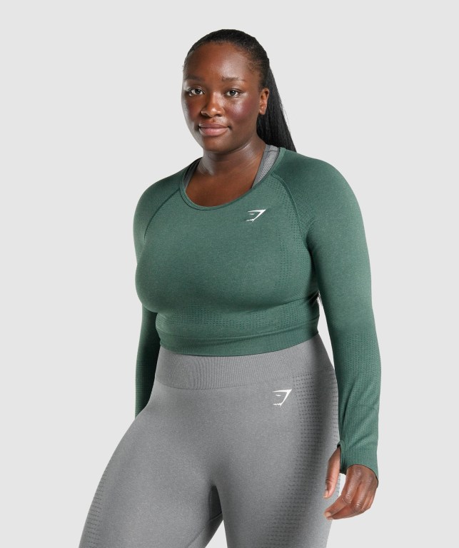 Sudaderas Gymshark Vital Seamless 2.0 Crop Top Verde Oscuro | yKFL6SjYXBy