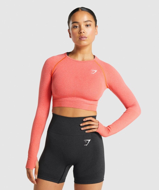 Sudaderas Gymshark Vital Seamless 2.0 Crop Top Naranjas | zCBTj4cU94F