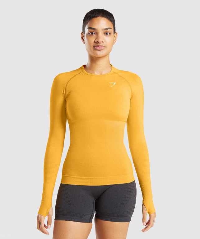 Sudaderas Gymshark Vital Seamless 2.0 Top Amarillo | eEgDJzhymPD