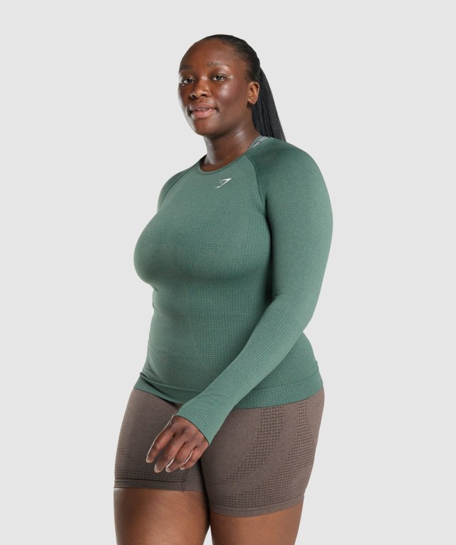 Sudaderas Gymshark Vital Seamless 2.0 Top Verde Oscuro | iMDDC6tEOw8