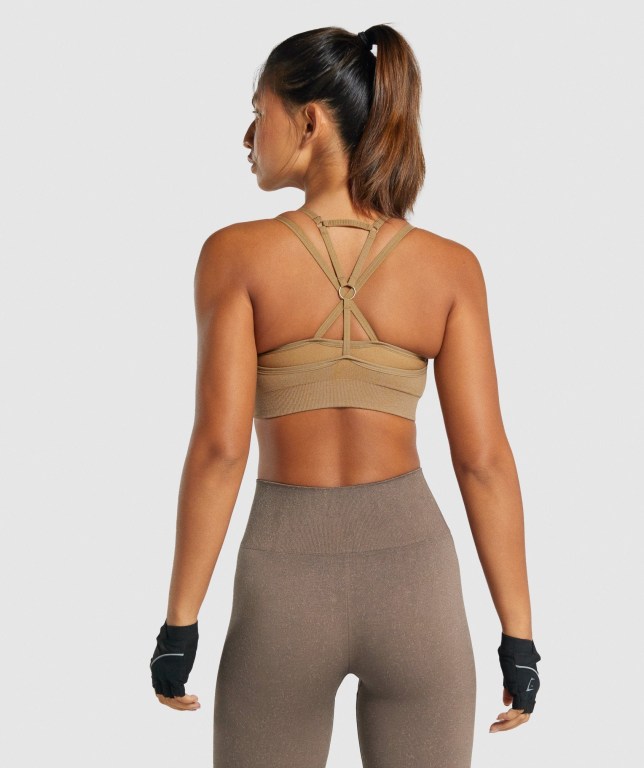 Sujetadores Deportivos Gymshark Adapt Fleck Seamless Sports Bra Marrones Claro | pUvsIvRnPyU