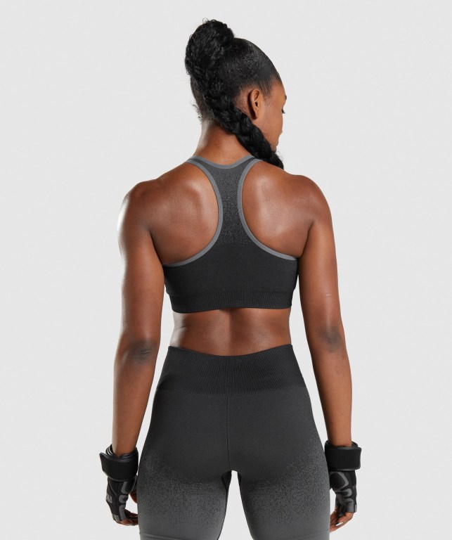 Sujetadores Deportivos Gymshark Adapt Ombre Seamless Sports Bra Negras Gris | F3ItxS8orPK