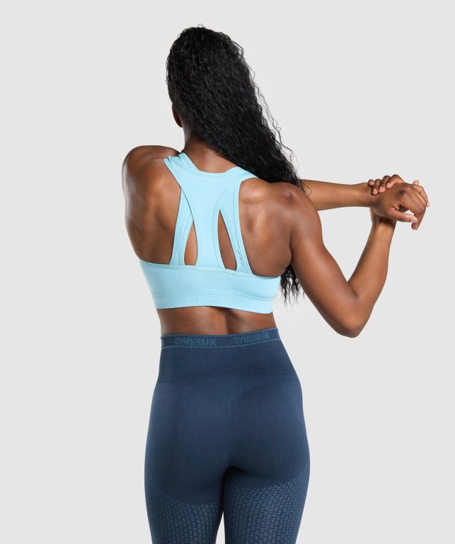 Sujetadores Deportivos Gymshark Apex Seamless Sports Bra Azules Claro | odpkoXMDJVe