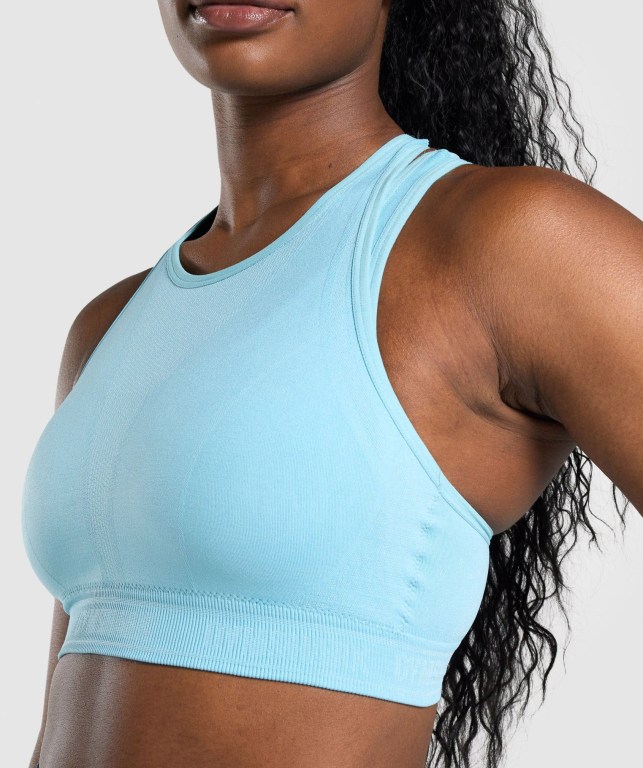 Sujetadores Deportivos Gymshark Apex Seamless Sports Bra Azules Claro | odpkoXMDJVe