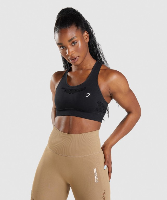 Sujetadores Deportivos Gymshark Energy Seamless Sports Bra Negras | DUDTlSLHoWI